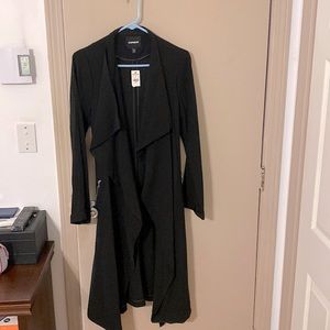 Drapey black express coat
